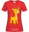 Women's T-shirt Baby giraffe red фото