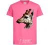 Детская футболка Жираф карандашом Ярко-розовый фото