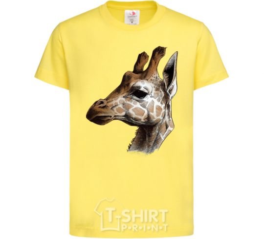 Kids T-shirt Giraffe in pencil cornsilk фото