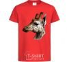 Детская футболка Жираф карандашом Красный фото