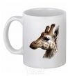 Ceramic mug Giraffe in pencil White фото