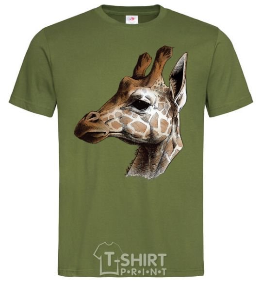 Men's T-Shirt Giraffe in pencil millennial-khaki фото