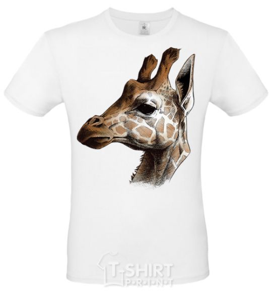 Men's T-Shirt Giraffe in pencil White фото