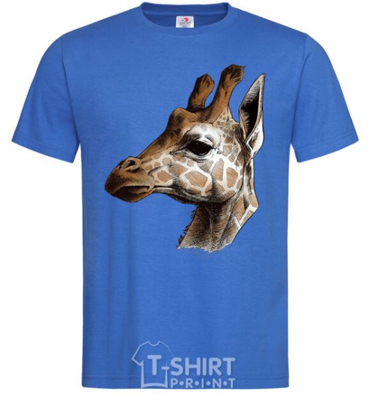 Men's T-Shirt Giraffe in pencil royal-blue фото