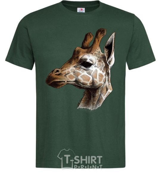 Men's T-Shirt Giraffe in pencil bottle-green фото