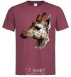 Men's T-Shirt Giraffe in pencil burgundy фото