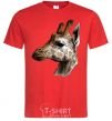 Men's T-Shirt Giraffe in pencil red фото