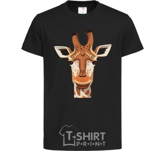 Kids T-shirt Giraffe art black фото