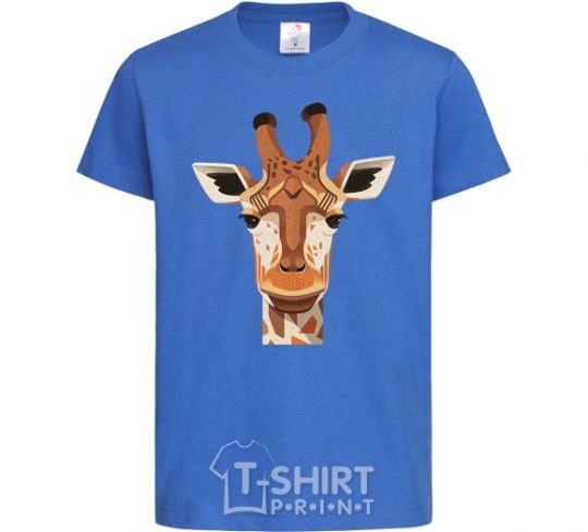 Kids T-shirt Giraffe art royal-blue фото