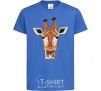 Kids T-shirt Giraffe art royal-blue фото