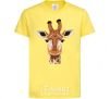 Kids T-shirt Giraffe art cornsilk фото