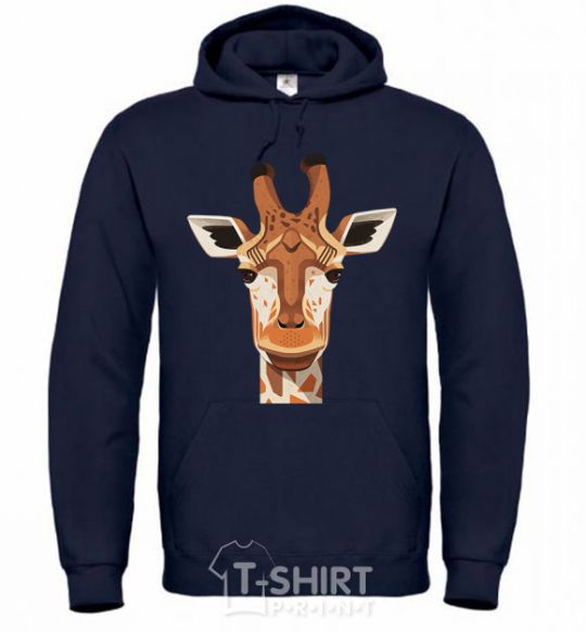 Men`s hoodie Giraffe art navy-blue фото