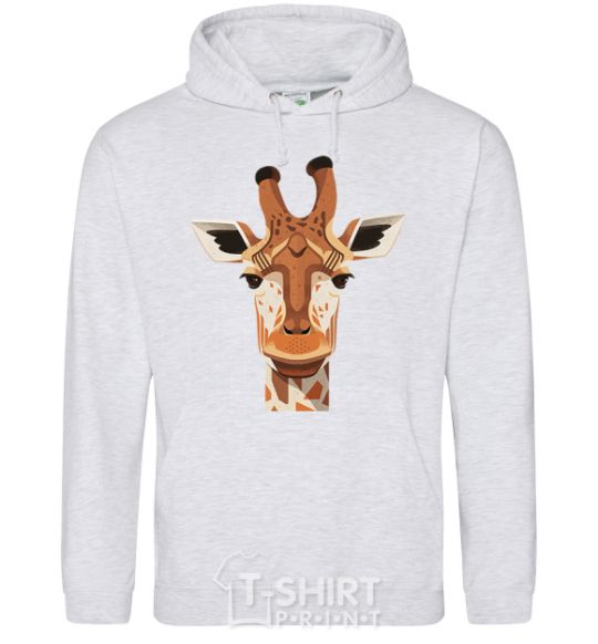 Men`s hoodie Giraffe art sport-grey фото