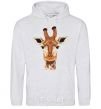 Men`s hoodie Giraffe art sport-grey фото