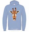 Men`s hoodie Giraffe art sky-blue фото