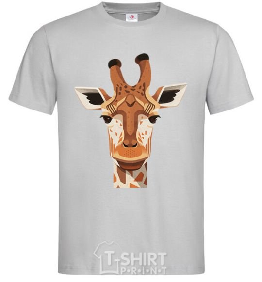 Men's T-Shirt Giraffe art grey фото