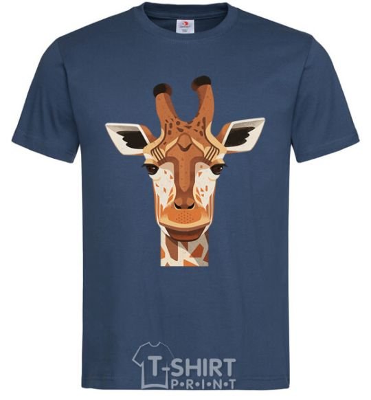 Men's T-Shirt Giraffe art navy-blue фото