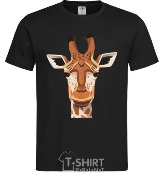 Men's T-Shirt Giraffe art black фото