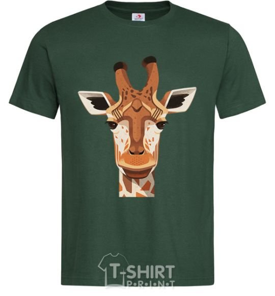 Men's T-Shirt Giraffe art bottle-green фото