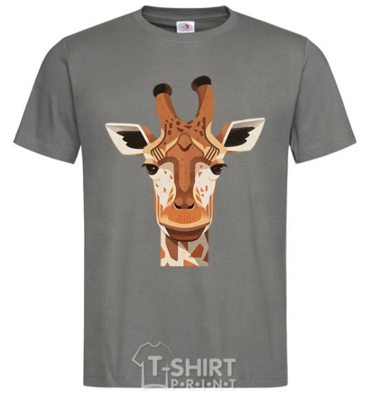 Men's T-Shirt Giraffe art dark-grey фото