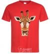 Men's T-Shirt Giraffe art red фото