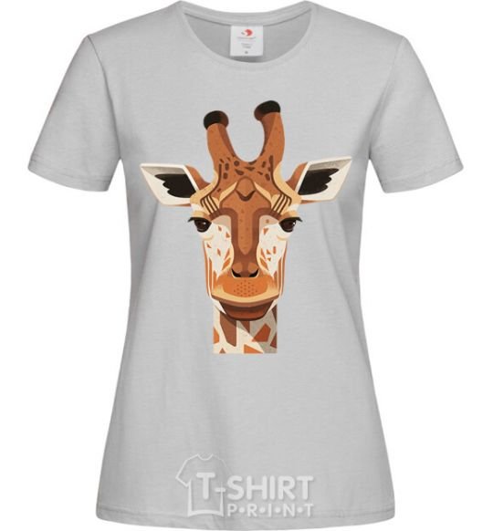 Women's T-shirt Giraffe art grey фото