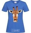 Women's T-shirt Giraffe art royal-blue фото