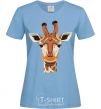 Women's T-shirt Giraffe art sky-blue фото