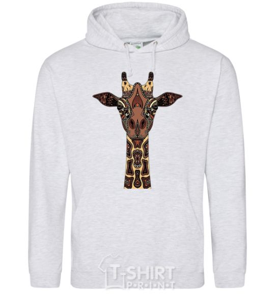 Men`s hoodie Giraffe in drawings sport-grey фото
