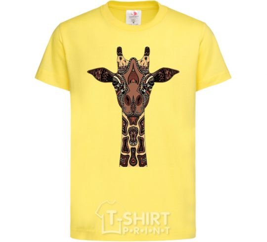 Kids T-shirt Giraffe in drawings cornsilk фото