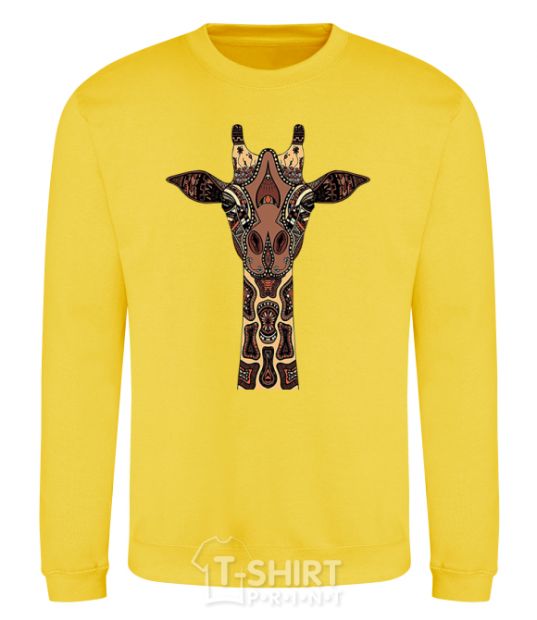 Sweatshirt Giraffe in drawings yellow фото