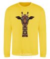 Sweatshirt Giraffe in drawings yellow фото