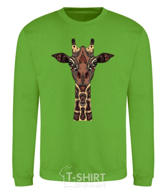 Sweatshirt Giraffe in drawings orchid-green фото