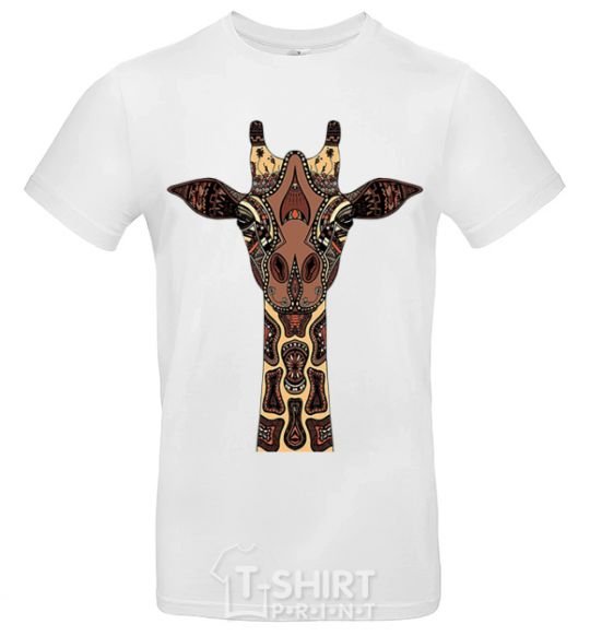 Мужская футболка Жираф в рисунках Белый фото