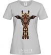 Women's T-shirt Giraffe in drawings grey фото