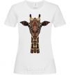 Women's T-shirt Giraffe in drawings White фото