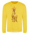 Sweatshirt Giraffes hugging yellow фото