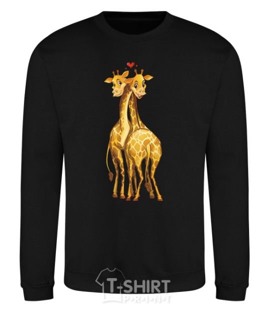 Sweatshirt Giraffes hugging black фото