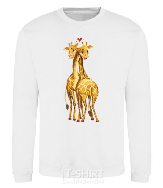 Sweatshirt Giraffes hugging White фото