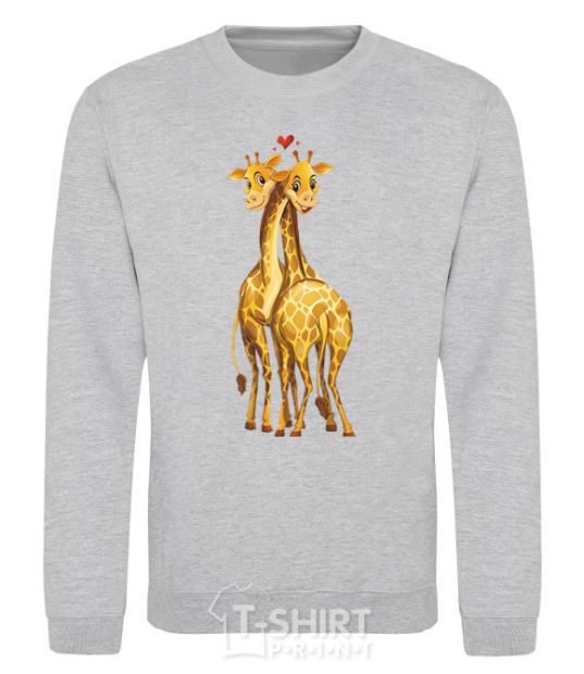 Sweatshirt Giraffes hugging sport-grey фото