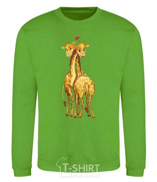 Sweatshirt Giraffes hugging orchid-green фото