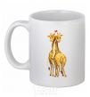 Ceramic mug Giraffes hugging White фото