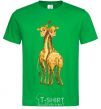 Мужская футболка Жирафики обнимаются Зеленый фото