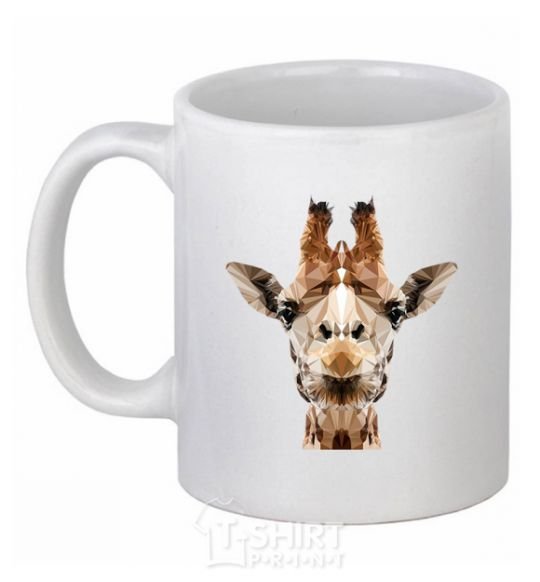 Чашка керамическая Кристальный жираф Белый фото