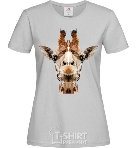 Women's T-shirt Crystal giraffe grey фото