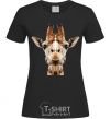 Women's T-shirt Crystal giraffe black фото