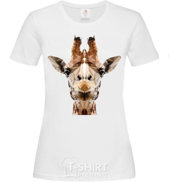 Women's T-shirt Crystal giraffe White фото