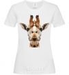 Women's T-shirt Crystal giraffe White фото