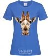 Women's T-shirt Crystal giraffe royal-blue фото