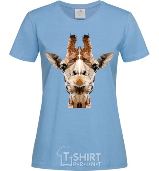 Women's T-shirt Crystal giraffe sky-blue фото